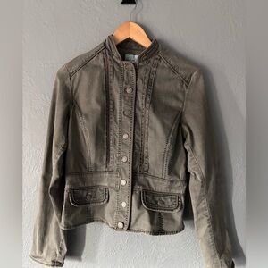Indigo Palms | military | olive | fitted | button up | jacket | M